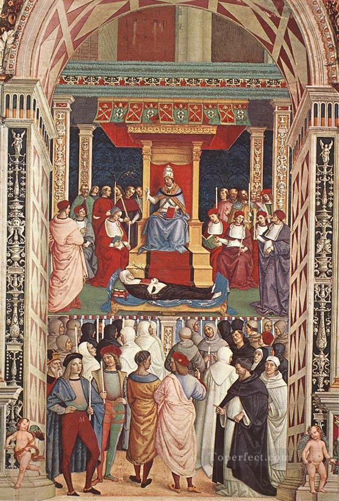Pope Aeneas Piccolomini Canonizes Catherine Of Siena Renaissance Pinturicchio Oil Paintings